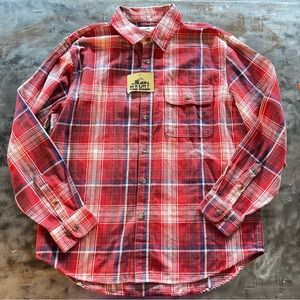 Old Mill Men XL Plaid Flannel Shirt Long Sleeve Pockets NEW